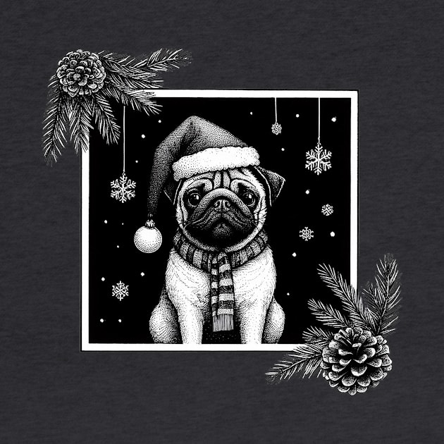 Gothic Christmas Pug by Pickledjo